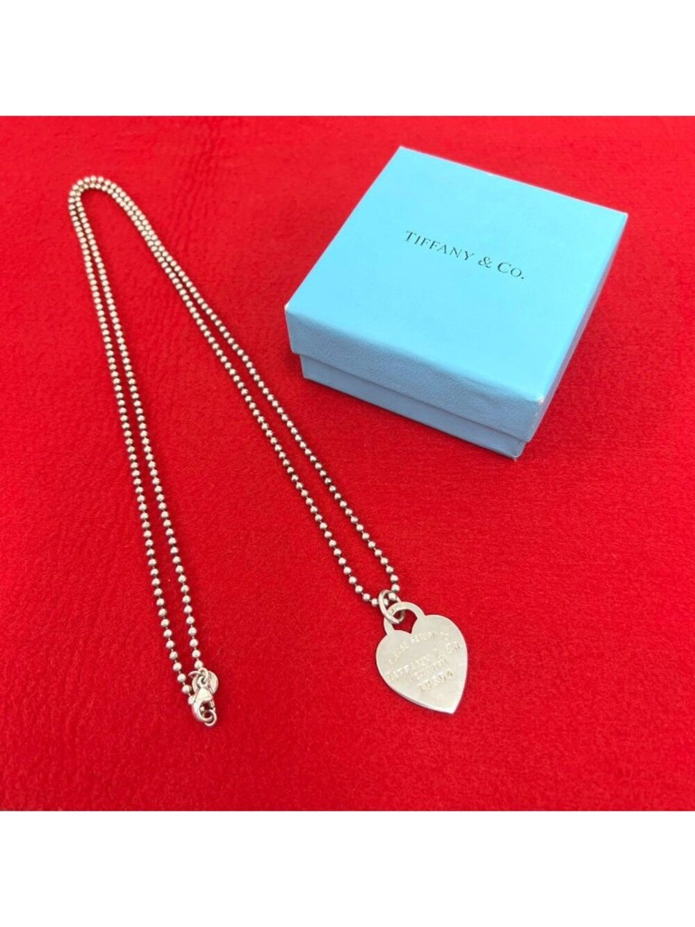 Tiffany & Co Vintage Return to Tiffany Heart Tag Ball Chain Necklace 925